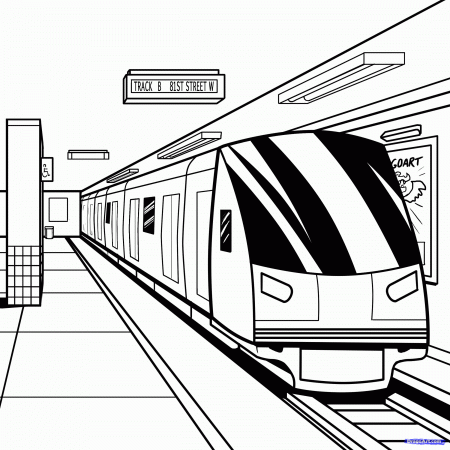 Subway Train Drawing - Get Coloring Pages