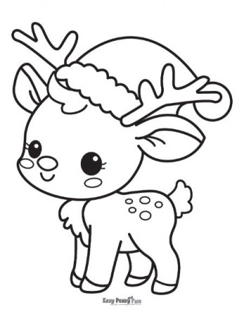 Printable Reindeer Coloring Pages - Many Freebies - Easy Peasy and Fun