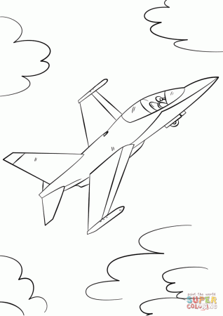 Military Fighter Jet coloring page | Free Printable Coloring Pages