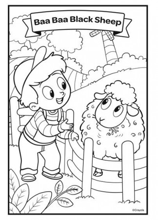 Nursery Rhymes, Baa Baa Black Sheep | crayola.com | Nursery rhymes, Baa baa  black sheep, Coloring pages