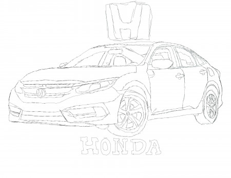 Pencil drawn 2016 Honda Civic | Honda ...