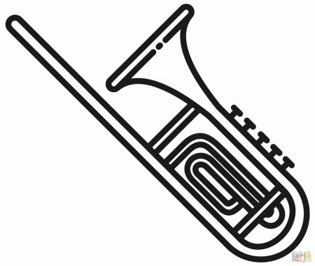 Trombone coloring page | Free Printable ...