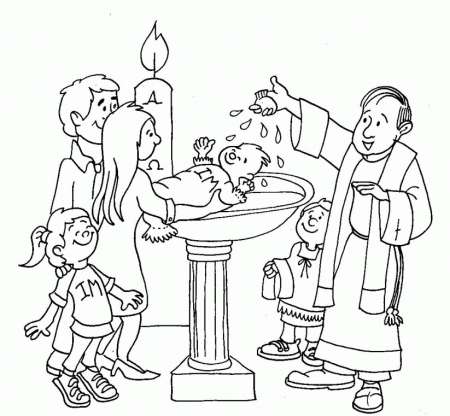 Sacrament of Baptism Coloring Page