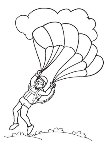 Parachute Coloring Page - Coloring Pages for Kids and for Adults