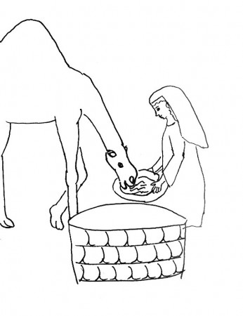 Bible Story Coloring Page for Isaac Meets Rebekah | Free Bible Stories for  Children