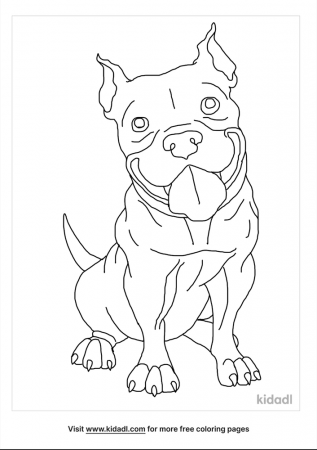 Pitbull Coloring Pages | Free Animals Coloring Pages | Kidadl
