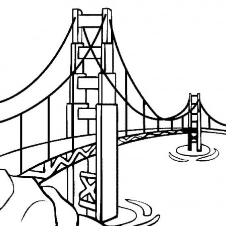 Print Golden Gate Bridge Coloring Page - Free Printable Coloring Pages for  Kids