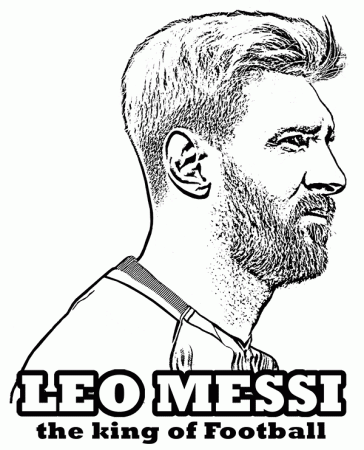 Lionel Messi free coloring page for children, FC Barcelona