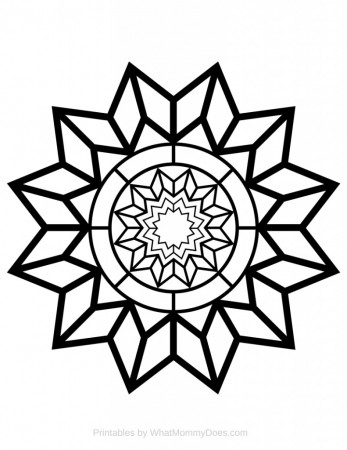Free Printable Adult Coloring Page - Detailed Star Pattern - What Mommy Does