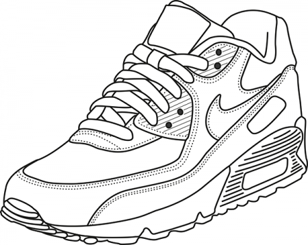 Nike Air Force One Coloring Page (Page 1) - Line.17QQ.com