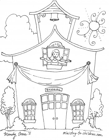 School #64001 (Buildings and Architecture) – Printable coloring pages