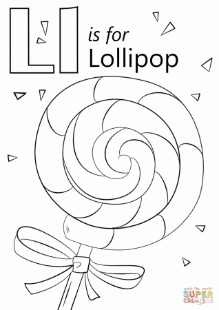 Letter L is for Lollipop coloring page | Free Printable Coloring Pages