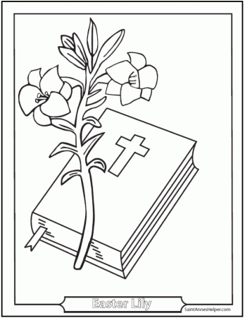 Easter Lily Coloring Page And Bible ❤ Printable Easter Coloring Pages