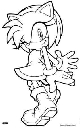 Amy Rose In Sonic Coloring Page Printable | Rose coloring pages ...