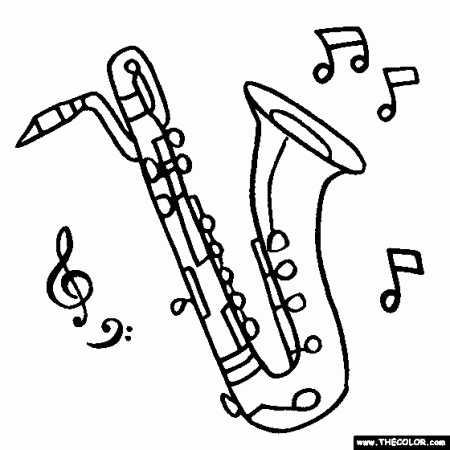 Baritone Saxophone Coloring Page | Saxophone tattoo, Saxophone art ...