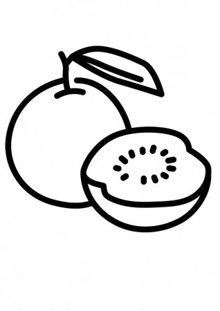 Coloring Pages | Sliced guava Coloring page for kids