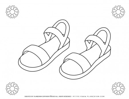 Summer - Coloring Page - Sandals ...
