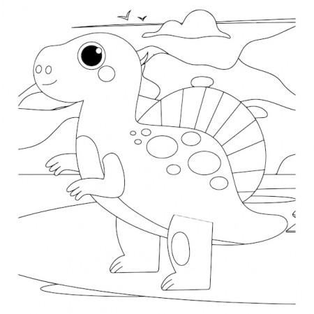Premium Vector | Dinosaur coloring pages for kids premium vector