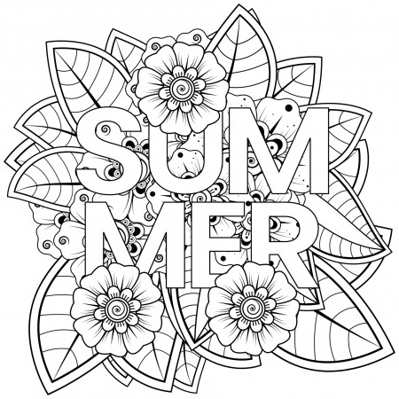 Hello Summer banner template with mehndi flower 3470083 Vector Art at  Vecteezy