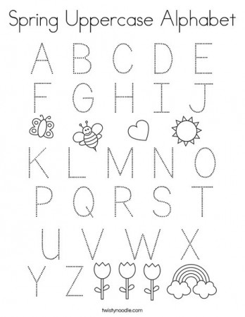 Spring Uppercase Alphabet Coloring Page - Twisty Noodle