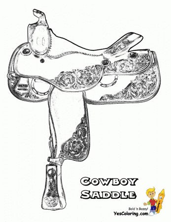 Saddle Up Cowboy Picture Coloring | Free | Cowboy Coloring ...