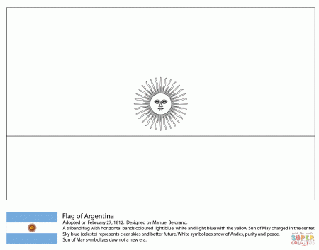 Argentina Flag coloring page | Free Printable Coloring Pages