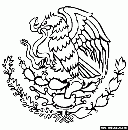 100% Free Cinco De Mayo Coloring Pages. Color in this picture of the Coat  Of Arms of Mexico and others with our… | Mexican flag drawing, Flag  drawing, Mexican flags