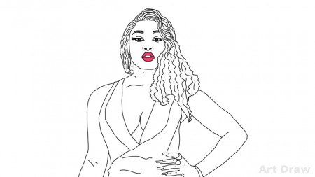 How to draw Megan Thee Stallion - YouTube