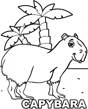Printable capybara coloring sheet page animals
