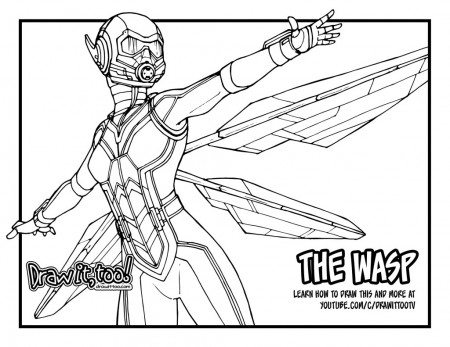 How to Draw the WASP (Ant-Man and the Wasp) Drawing Tutorial - Draw it, Too!