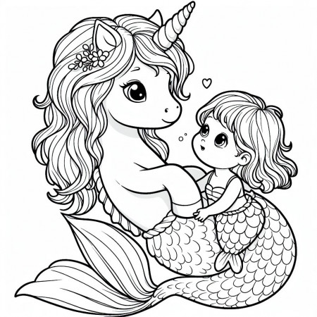 Unicorn mermaid coloring page ...