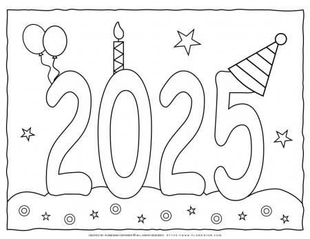 2025 New Year Festive Coloring Page ...