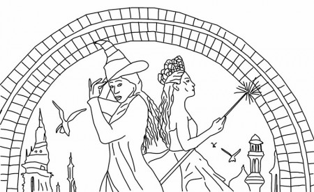 Coloring page Wicked : Elphaba & Glinda 25