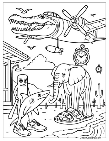 Italian Brainrot Coloring Pages - Free PDF to Download and Print
