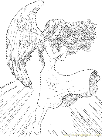 Christmas Angel Coloring Page 15 Coloring Page - Free Angel Coloring Pages  : ColoringPages101.com