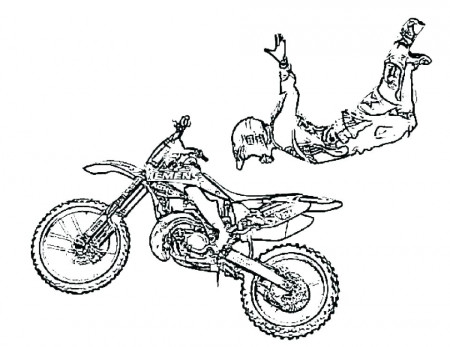 Dirt Bike Coloring Page Free Pages Printable Picture Rider ...