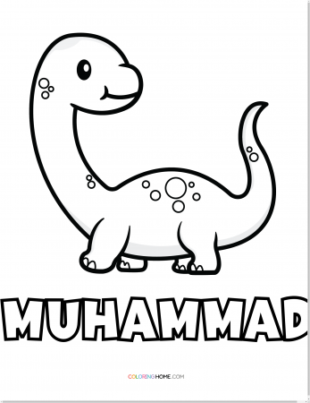 Muhammad dinosaur coloring page