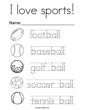 I love sports Coloring Page - Twisty Noodle