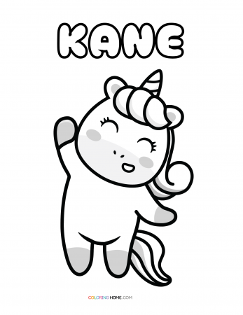 Kane unicorn coloring page