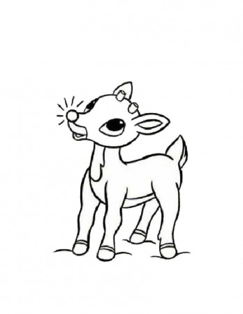 SANTA'S REINDEER coloring pages - Rudolph the red-nosed reindeer