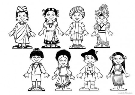 Children Around The World Coloring Page