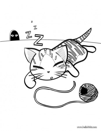 CAT coloring pages - Cat and kitten