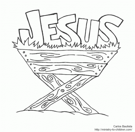 JESUS IN MANGER COLORING PAGE Â« Free Coloring Pages