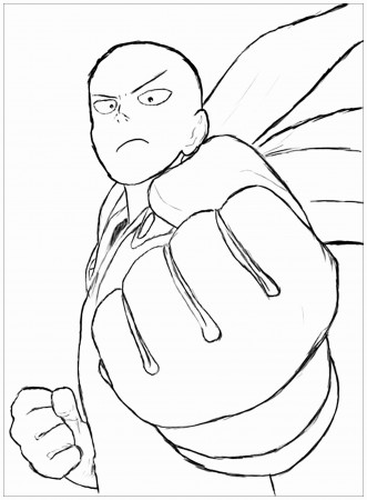 One-punch Man Anime Coloring Pages Ideas Awesome 20 New for Easy E Punch  Man Anime Drawing Cine Regard | One punch man anime, One punch man, Coloring  pages