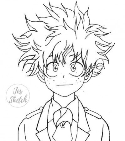 Smiling Deku Lineart Coloring Page by JesSketch0 on DeviantArt