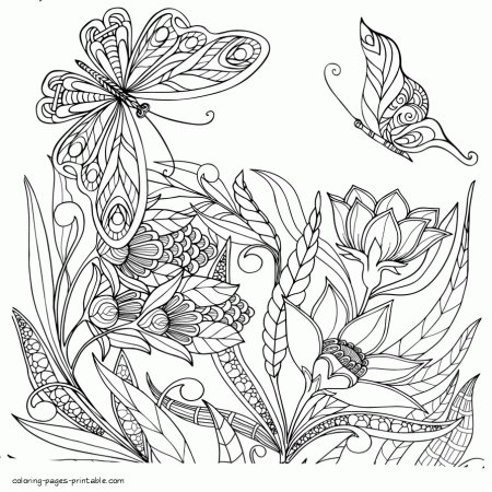 Butterfly Coloring Pictures For Adults || COLORING-PAGES-PRINTABLE.COM