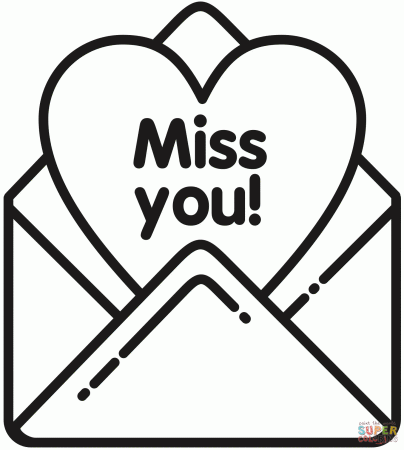 Miss You coloring page | Free Printable Coloring Pages