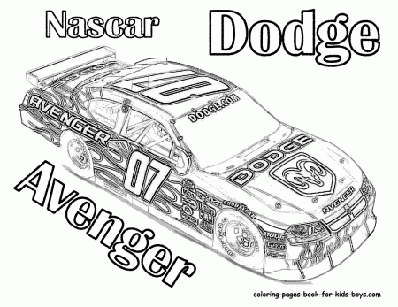 transmissionpress: Race Car Coloring Pages of NASCAR Dodge Avenger #07