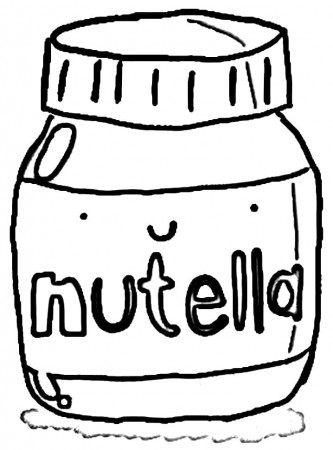 Kawaii Nutella 2 Coloring Page - Free Printable Coloring Pages for Kids