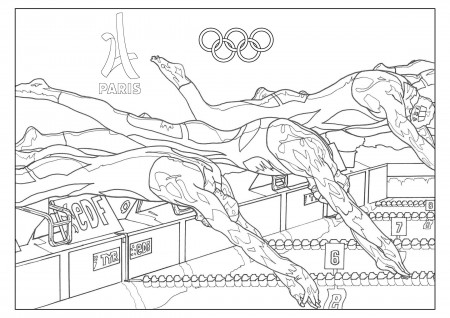 Olympic games swimming paris - 2024 - Olympic (and sport) Adult Coloring  Pages